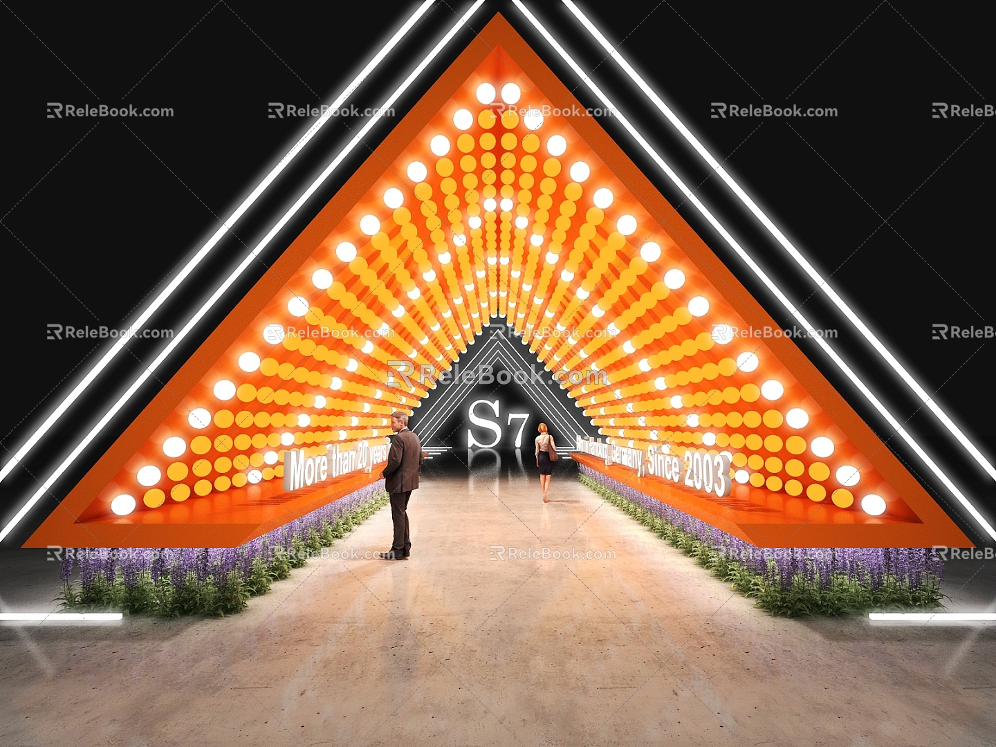 Time Tunnel Corridor Channel Lavender Stage Design Fashion Meichen Tunnel Space Time Tunnel 3d model