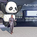 Giant Inflatable Panda Figure For Outdoor Promotional Event