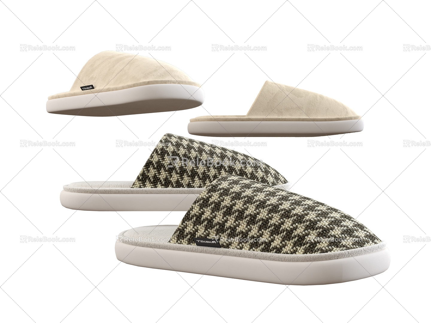 Modern slippers 3d model