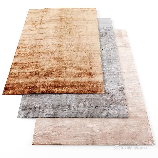 Square Rugs with Textured Design in Brown Grey and Beige for Modern Home Decor 3d model 