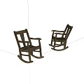 Rustic Wooden Rocking Chair With Classic Armrests And Stable Rocking Base