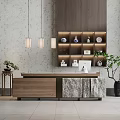 New Chinese Reception Desk Front Office Reception Desk 3d model