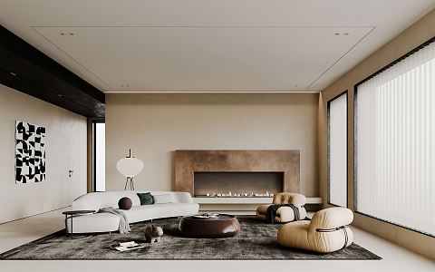 modern living room 3d model