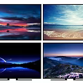High Quality Computer Monitor Displaying Four Stunning Nature Scenic Wallpapers