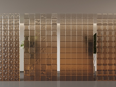 Gradient glass brick glass brick partition 3d model