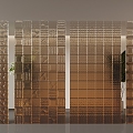 Gradient glass brick glass brick partition 3d model