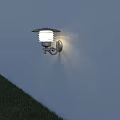 Outdoor Wall Light Mounted On White Wall With Grass And Bright Lighting Design