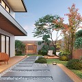 Courtyard Home Courtyard Villa Courtyard Courtyard Landscape Leisure Courtyard Garden 3d model