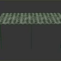 Corrugated Roof Structure With Metal Supports And Textured Surface Design