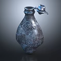 Vintage Style Metallic Container With Intricate Decorative Patterns And Fitted Lid