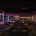 Modern Bar Interior Design With Bar Counter Seating Area And Ambient Lighting