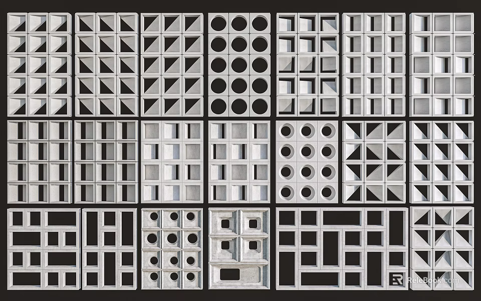 Creative Modern Partition Designs With Geometric Patterns And Decorative Cutouts 3d model