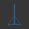 Blue Mobile Gantry Crane With Red Electric Hoist And Wheels For Industrial Use