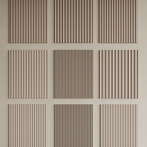 Minimalist Wall Panel Grille Panel Wooden Grille Wave Board Great Wall Panel Wall Decorative Panel 3d model