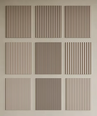 Minimalist Wall Panel Grille Panel Wooden Grille Wave Board Great Wall Panel Wall Decorative Panel 3d model
