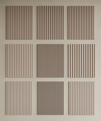 Minimalist Wall Panel Grille Panel Wooden Grille Wave Board Great Wall Panel Wall Decorative Panel 3d model