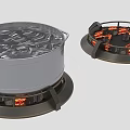 Modern Kitchen Photo Spot With Metal Hot Pot And Flame Heating Plates