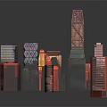 Colorful Cartoon Style City Buildings With Various Shapes And Playful Designs