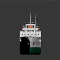 Modern Green and White Marine Transport Vessel with Deck Equipment and Storage Tanks