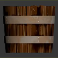 Wooden Bucket With Metal Bands For Home Storage And Decor