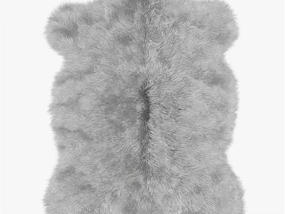 Gray Fluffy Square Rug With Soft Furry Texture For Home Decor 3d model