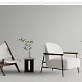 Single sofa side a few corner a few 3d model
