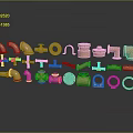 3D Rendered Copper Colored Hardware Tools With Various Pipe Fittings Joints Valves And Reflective Finish
