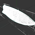 Traditional Handcrafted Wooden Boat With Dark Brown Texture And Rope Detail