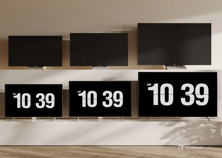 Various Size TVs Displayed In Modern Interior Space 3d model 