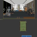 Modern Fitness Gym Interior With Workout Equipment Rest Benches And Large Windows