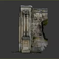Ancient Weathered Stone Ruins With Columns And Greenery Growing On Walls