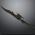 Unique Decorative Weapon With Flame Shaped Blade Blue Orange Handle And Textured Grip