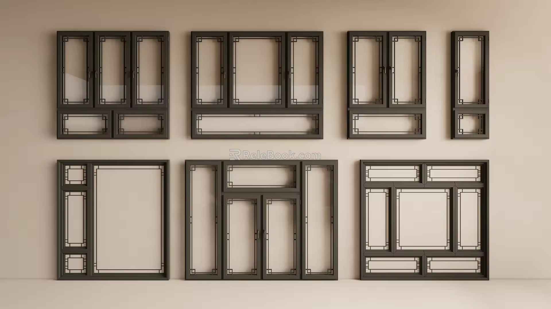 Flower window combination 3d model