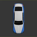 Blue and White Luxury Car With Sleek Design Chrome Grille And Alloy Wheels