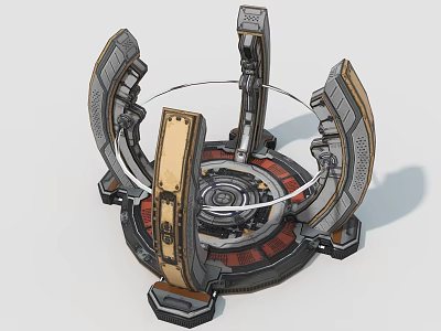 Smart Machine Featuring Circular Rotating Structure And Metallic Precision Components 3d model
