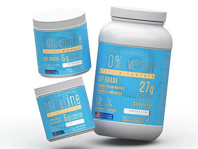 Medical Grade Whey Protein Powder With Glutamine Creatine And 21g Protein 3d model