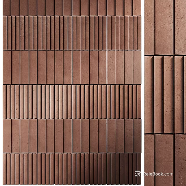 Brown Brick Wall Design Ideas With Various Vertical And Horizontal Patterns 3d model
