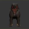 Ferocious Wolf Like Mythical Creature With Red Glowing Eyes Sharp Fangs And Clawed Paws 3d model