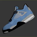 Stylish Blue Basketball Sneakers With Black Laces White Logo And Contrast Soles