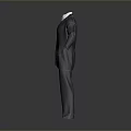 Gray Striped Formal Business Suit With White Shirt And Blue Tie Ensemble For Daily Life