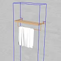 Soft White Towels Hanging On Modern Golden Towel Rack Against Gray Bathroom Wall