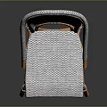 Stylish Wicker Chair With Wooden Frame And Woven Seat Backrest Design