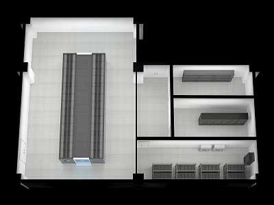 Modern Interior Floor Plan Layout With Functional Workspace And Storage Areas 3d model