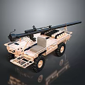 Mobile Artillery Weapon System Mounted on Tactical Military Vehicle with Long Barrel