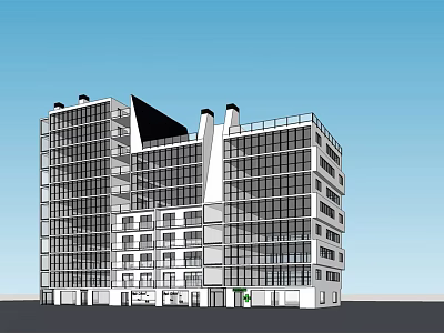 Modern Multi Storey Office Building With Glass Curtain Walls And Contemporary Exterior Design 3d model