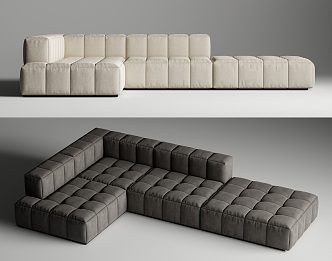 Modern multi-person sofa corner sofa 3d model