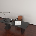 Modern simple solid wood desk and chair combination 3d model