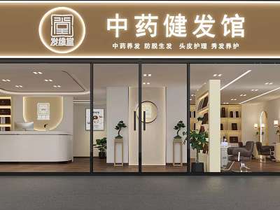 Chinese Medicine Hair Salon Providing Herbal Hair Care Anti Hair Loss Scalp Treatment And Beauty Services 3d model