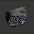 Natural Amethyst Geode Stone With Purple Crystals And Green Outer Layer