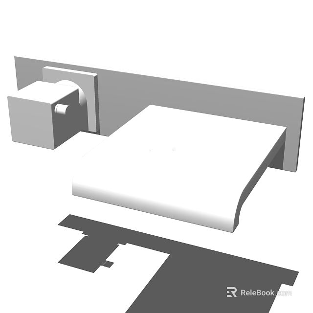 Elegant Sleek Modern Faucet Design For Kitchen Countertop With Minimalist Style 3d model 